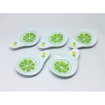 【波佐見焼】Lemon レスト 緑5個組(8.5×6×2cm)【西海陶器】　5　64480
