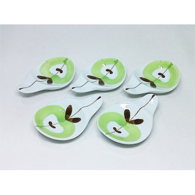 【波佐見焼】姫りんご レスト 緑5個組(8.5×6×2cm)【西海陶器】　5　64488