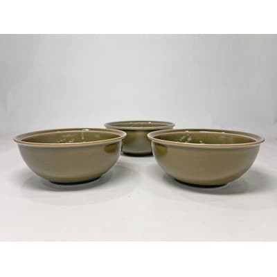 【波佐見焼】リム サラダボウル グリーン3個組(径13×5.5cm)【西海陶器】　3　64603