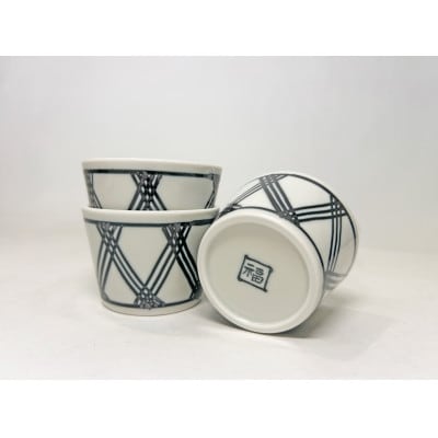 【波佐見焼】網代 コマカップ 白3個組(径7×5cm)【西海陶器】3 64701