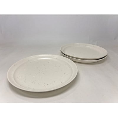 【波佐見焼】リム プレート ナチュラル3個組【西海陶器】3 25634