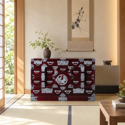 仙台箪笥　四・五尺部屋箪笥90　木地呂漆塗り KB-3008D　(書類返送後2～6ヶ月程度でお届け)