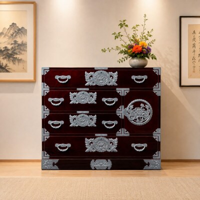 仙台箪笥　用箪笥　木地呂漆塗り　KB-6D　(お申込書返送後2ヶ月～5ヶ月以内でお届け)