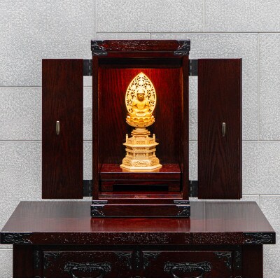 仙台箪笥 仙台厨子 二枚扉 拭き漆調