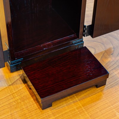 仙台箪笥 仙台厨子 二枚扉 拭き漆調