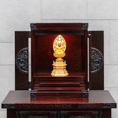 仙台箪笥 仙台厨子 四枚扉 拭き漆調