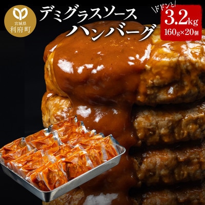 【毎月定期便】昔懐かしいトマト系デミグラスソースハンバーグ(160g×20個)全4回