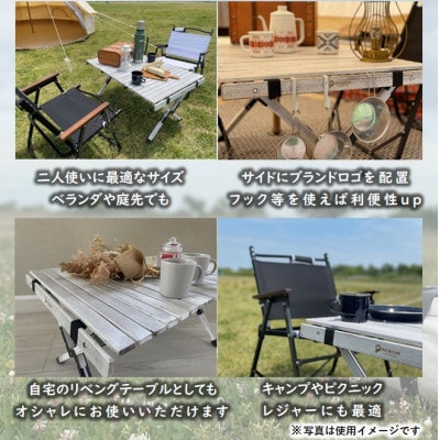 【わたしのテーブル。90 】×【FOLDING CHAIR MB (BLACK) 2脚】