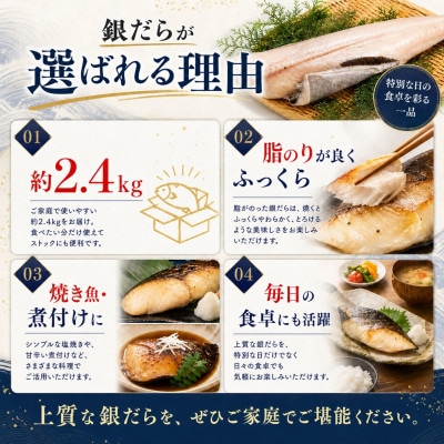 銀だら 約2.4kg(800g×3パック) 真空パック入り