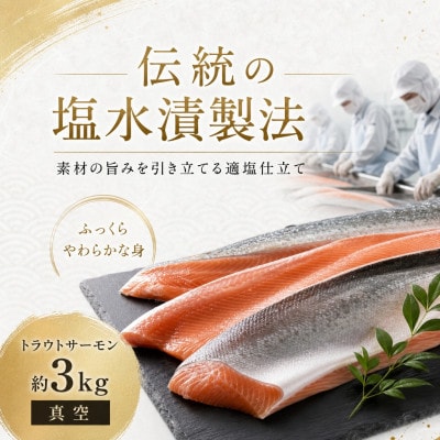 トラウトサーモン 約3kg 真空パック入り