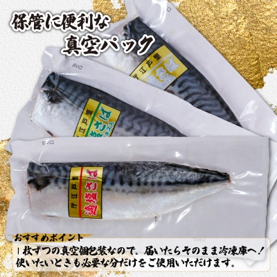 真空さばお試しセット　計6枚(適塩・昆布・純米酒　各2枚セット)