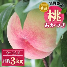 長野県産 桃 (あかつき) 約3キロ 秀品&lt;2024年07下旬～08下旬発送&gt;