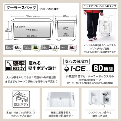 シマノ スペーザ ホエール ベイシス 65L (ピュアホワイト) クーラーボックス