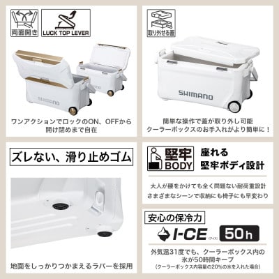 シマノ スペーザ ベイシス 35L キャスター (ネイビー) クーラーボックス