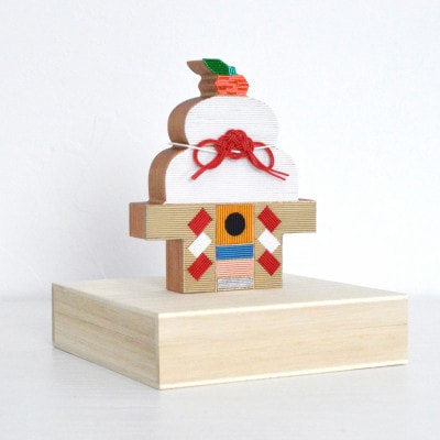 水引と木の鏡餅オブジェ　正月飾り【2025年12月22日までの入金分で年内発送】