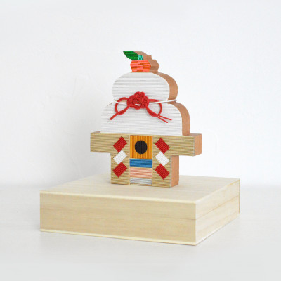 水引と木の鏡餅オブジェ　正月飾り【2025年12月22日までの入金分で年内発送】