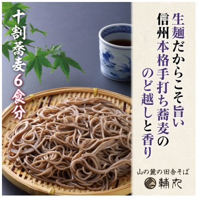 信州そば　朝日村本格手打ち十割生そば6食入と無添加自家製つゆ付き