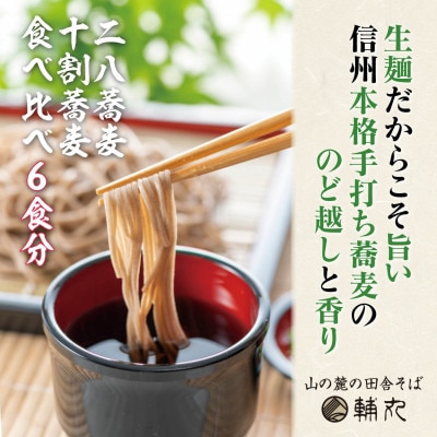 信州そば　朝日村本格手打ち生そば6食入(十割3食+二八3食)食べ比べセットと無添加自家製つゆ付き