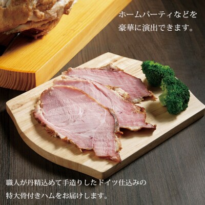 <特大骨付きハム>　肉　豚肉　パーティー　加工品　西予市
