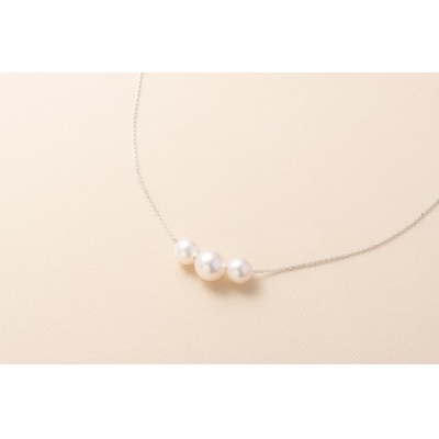 <明浜産真珠ペンダント・トロア(ホワイト)>　パール　ジュエリー　アクセサリー　ネックレス　西予市