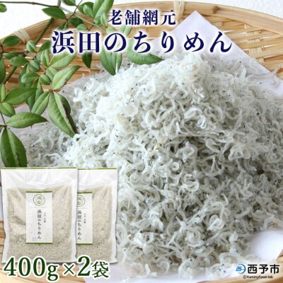 <老舗網元　浜田のちりめん(400g×2個)>　チリメン　西予　明浜　海産　魚介　産地