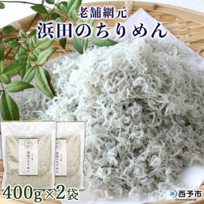 <老舗網元　濵田のちりめん(400g×2個)>　チリメン　西予　減塩　海産　魚介　産地