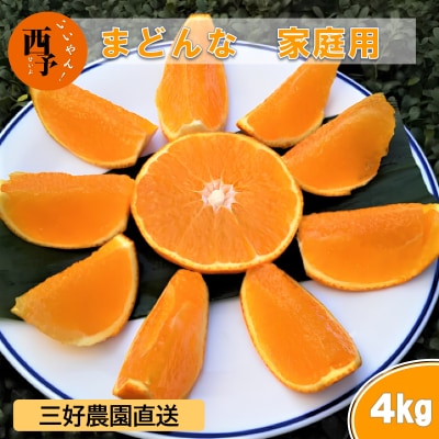 三好農園直送　愛媛県西予市産　贅沢柑橘「まどんな」　家庭用(箱込4kg)
