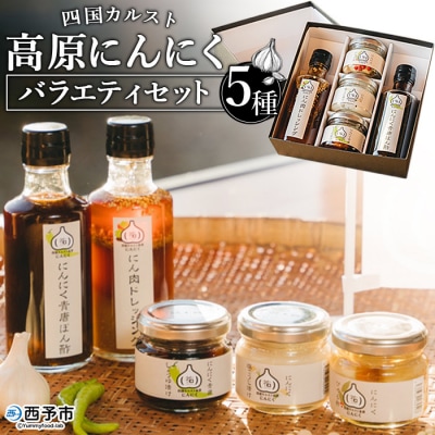 <四国カルスト高原にんにくバラエティセット>　詰合せ　食べ比べ　ニンニク　ポン酢　しょうゆ　麹