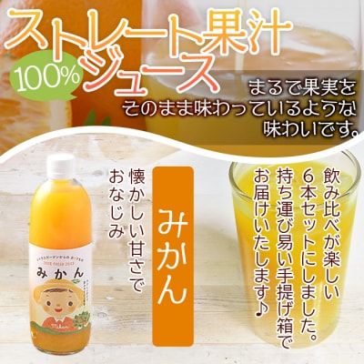 <マルワフルーツ柑橘アソート6本セット手提げ箱>　果実　飲み比べ　愛媛　濃厚