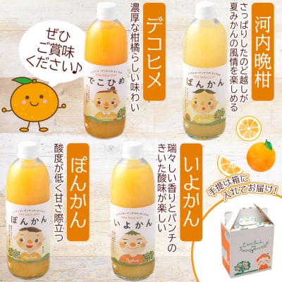 <マルワフルーツ柑橘アソート6本セット手提げ箱>　果実　飲み比べ　愛媛　濃厚