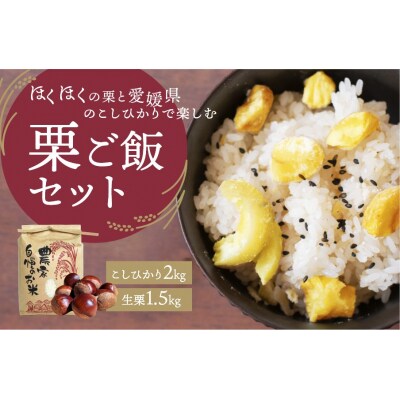 愛媛県西予市産　栗ご飯セット(生栗1.5kg・コシヒカリ2kg)
