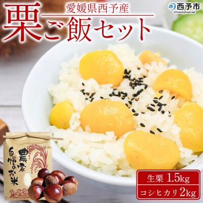 愛媛県西予市産　栗ご飯セット(生栗1.5kg・コシヒカリ2kg)