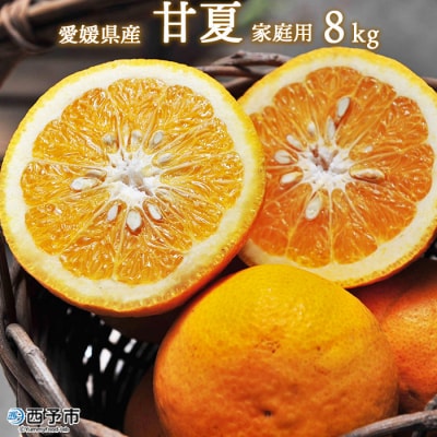 <愛媛県西予市産　甘夏　家庭用8kg>　柑橘　フルーツ　果実　果汁　自宅用　果物
