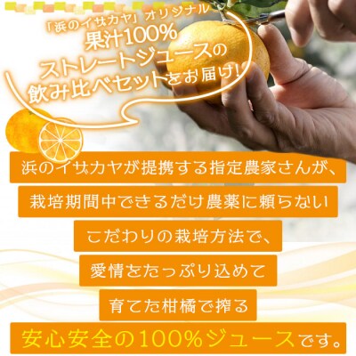 <自然の甘み!温州みかんジュース・ミックスジュース　3本セット【愛媛県西予市明浜産】>　飲み比べ