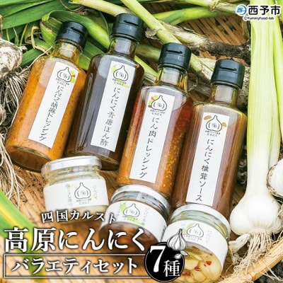<四国カルスト高原にんにくバラエティセット　7種>　詰合せ　食べ比べ　ドレッシング　麹　ポン酢　高地