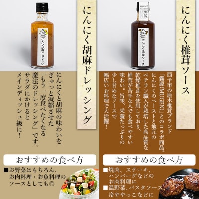 <四国カルスト高原にんにくバラエティセット　3種>　詰合せ　食べ比べ　ドレッシング　ニンニク　高地