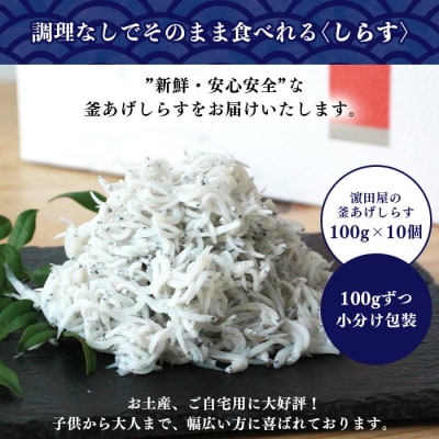 <老舗網元　濵田屋の釜あげしらす>　シラス　釜揚げ　海産　明浜　西予　ちりめん　産地　新鮮