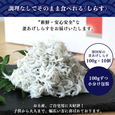 <老舗網元　濵田屋の釜あげしらす>　シラス　釜揚げ　海産　明浜　西予　ちりめん　産地　新鮮