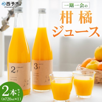 <一期一会の柑橘ジュース 720ml×2本セット> 果汁100% ストレート 柑橘 果物 みかん 