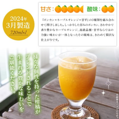 <一期一会の柑橘ジュース 720ml×2本セット> 果汁100% ストレート 柑橘 果物 みかん 
