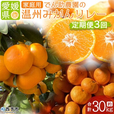 でん助農園の温州みかんリレー　ご家庭用　3回定期便(極早生・早生・中生)