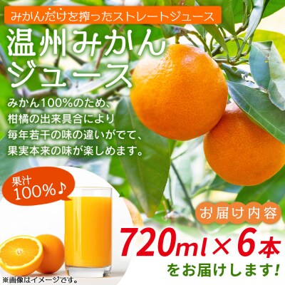 果汁100%みかんジュース 720ml×6本セット