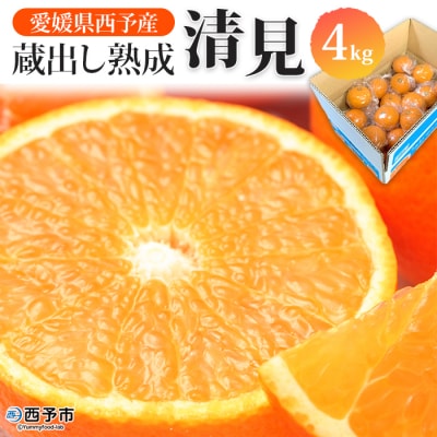 <愛媛県西予市産 蔵出し熟成清見　ご家庭用4kg>　柑橘　フルーツ　果物　果実　特産品　低温貯蔵