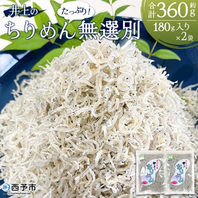 <井上のちりめん 無選別 合計約360g(180g入り×2袋)> ちりめんじゃこ タコ エビ イカ 