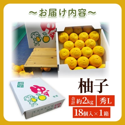<柚子 秀 Lサイズ 18個> 約2kg 2000g ゆず 国産 果物 フルーツ 低樹高栽培 おいし