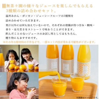 <無茶々園 柑橘ジュース 3本セット(720ml×3)> 果汁 100% 
