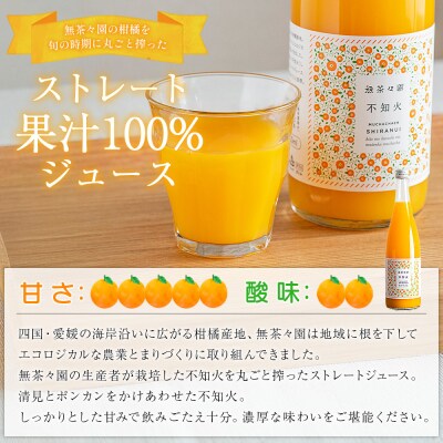 <無茶々園の不知火ジュース 720ml×4本> 柑橘 果物 オレンジ フルーツ ストレート 果汁10