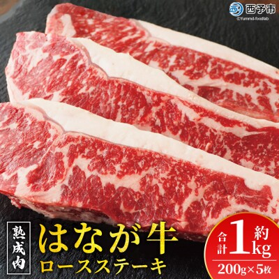 熟成肉 はなが牛 ロースステーキ 5枚(1枚200g) ステーキ サーロイン ブランド牛