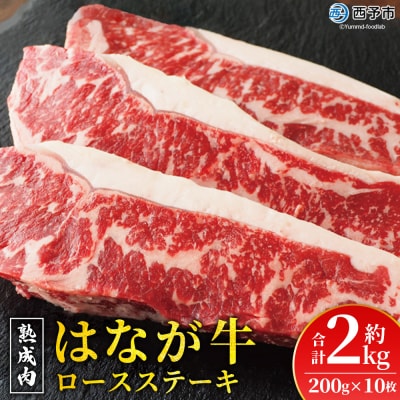 熟成肉 はなが牛 ロースステーキ 10枚(1枚200g) ステーキ サーロイン ブランド牛