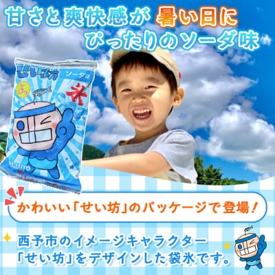 <袋かき氷 ソーダ味 20袋入り せい坊オリジナルグッズ2点> かき氷 ソーダ味 135ml 氷菓